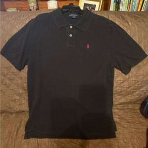 Polo by Ralph Lauren Men's Polo Shirt in Black with Red Logo